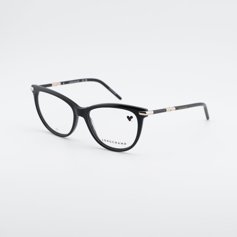 Longchamp LO2727 001 Eyeglasses Black/Gold 54mm Cat Eye Frame